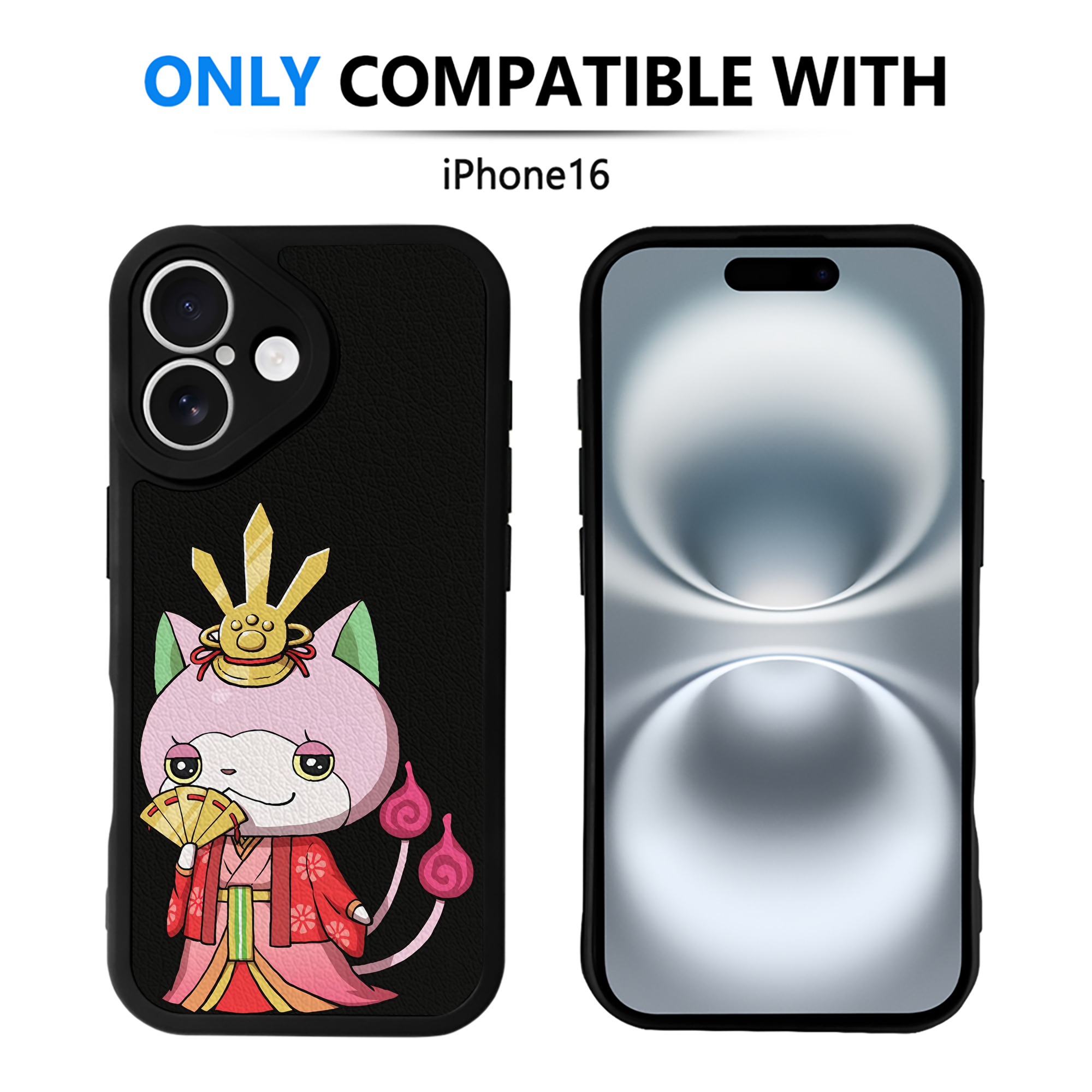 （画像用） 妖怪ウォッチ Yo-kai Watch 【iPhone 16シリーズ対応】シリコンスマホケース（レザー調） 材質：シリコン